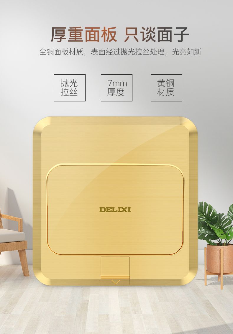德力西快彈式地插 彈起式五孔地插 全銅彈出式地插座 防水彈起式地插座