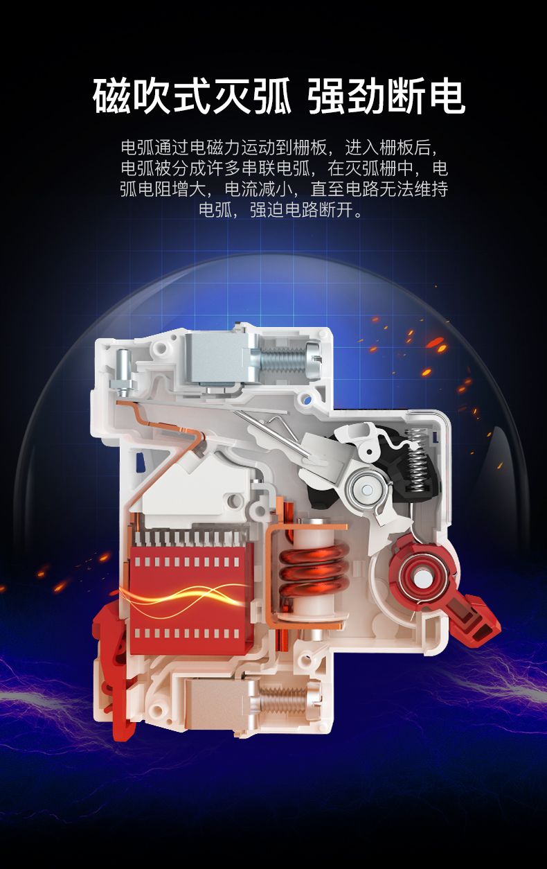 德力西大功率斷路器 DZ47-125 4P/100A/125A D型三相四線帶零線空氣開關(guān) 大功率短路保護過載保護開關(guān)