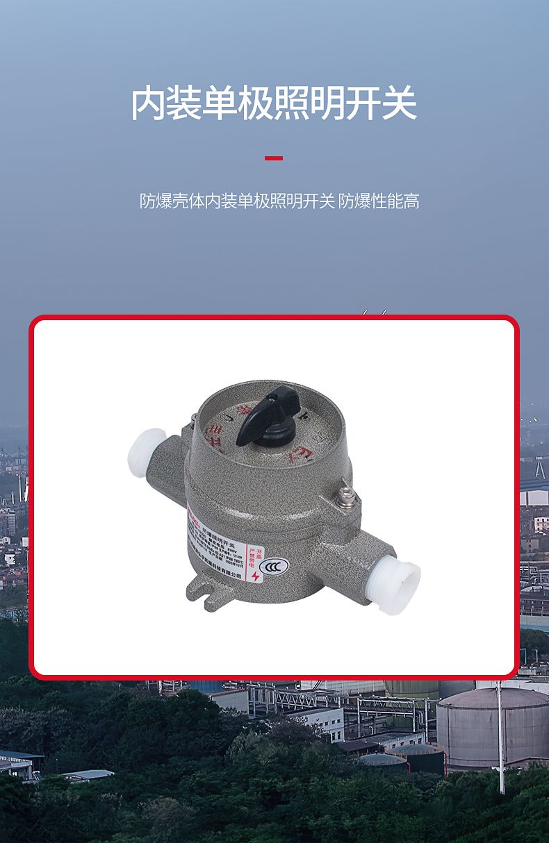 德力西SW-10防爆照明開關(guān) 壓鑄鋁合金外殼表面噴塑 增安型外殼 內(nèi)裝隔爆型照明開關(guān) 防塵防水 防護等級IP65
