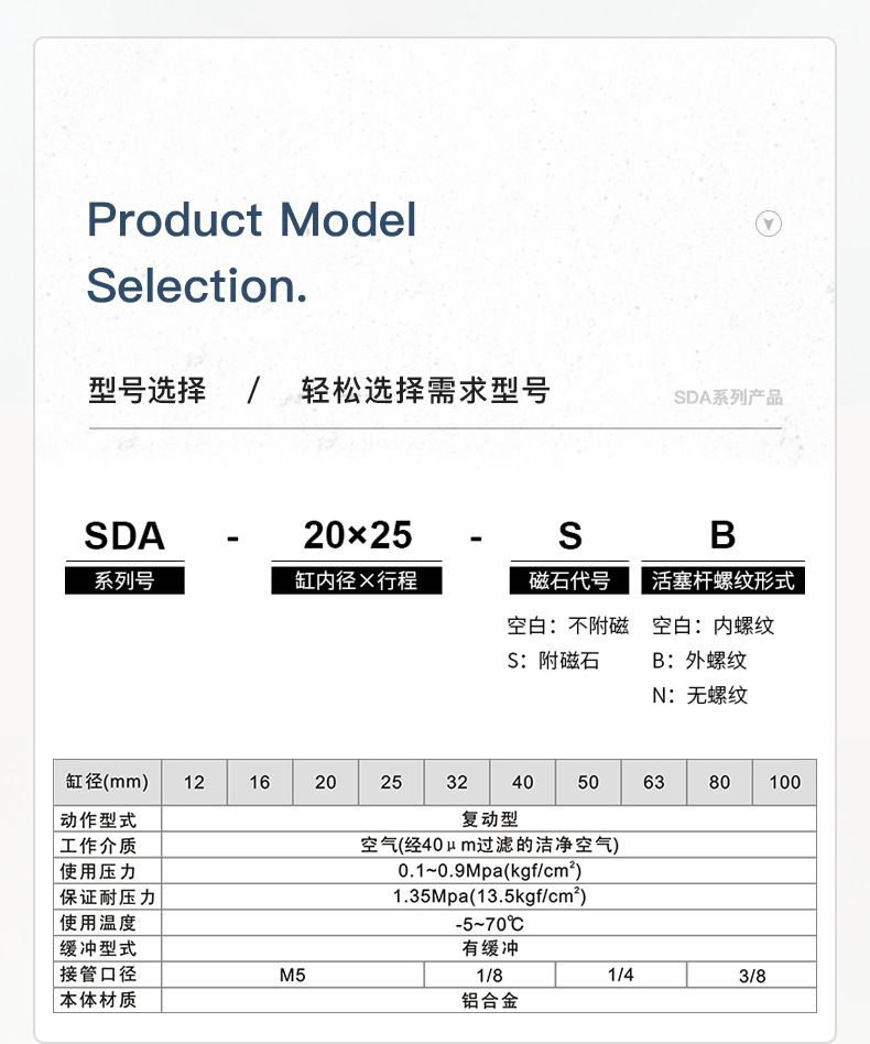 德力西SDA氣缸 德力西SDA薄型迷你微型氣缸 德力西復(fù)動型薄型氣缸 默認不帶磁 可定制帶磁SDA氣缸 可按需定制