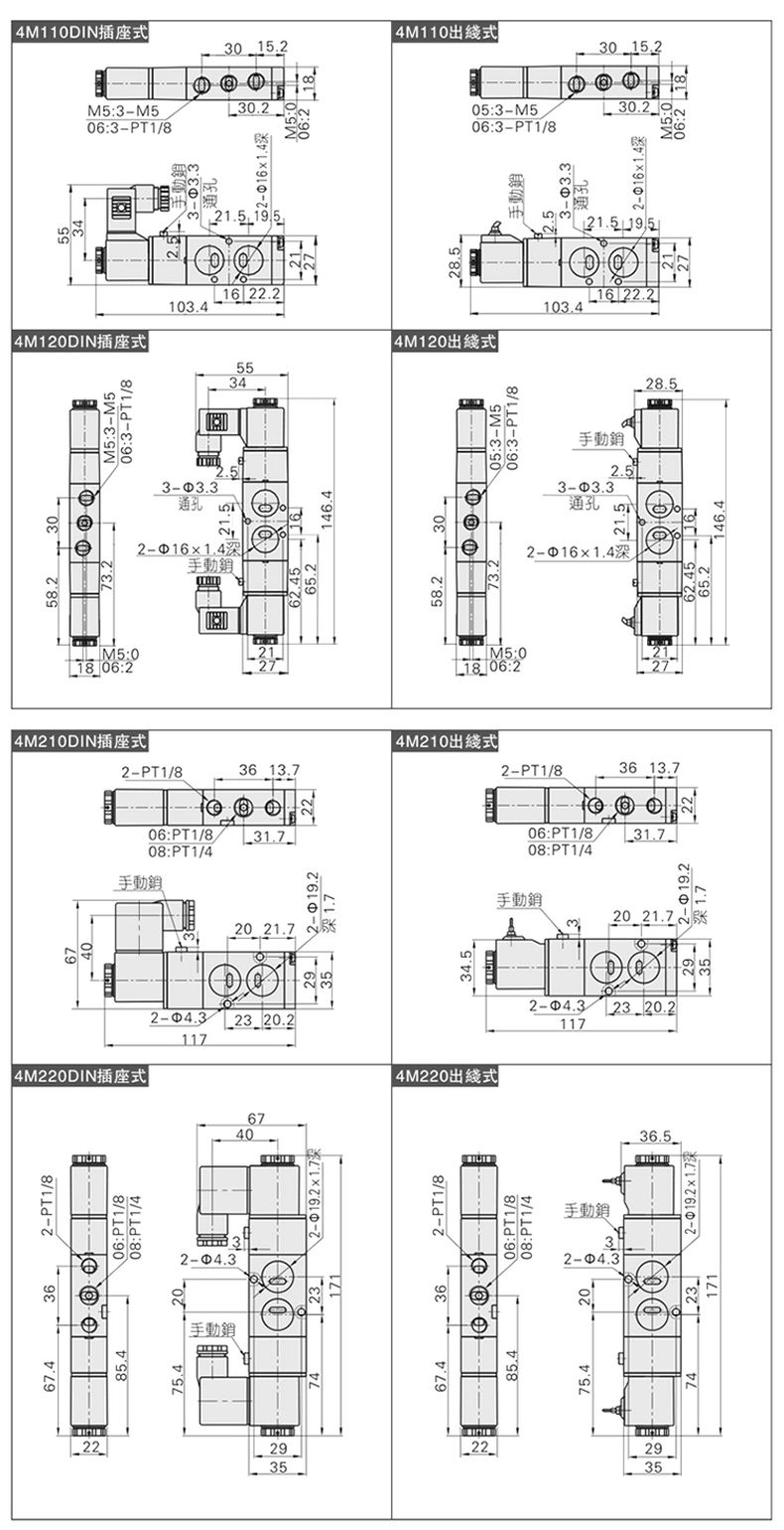 德力西4M210板式電磁閥 氣動控制閥4M310電子換向閥 板式執(zhí)行器電磁閥