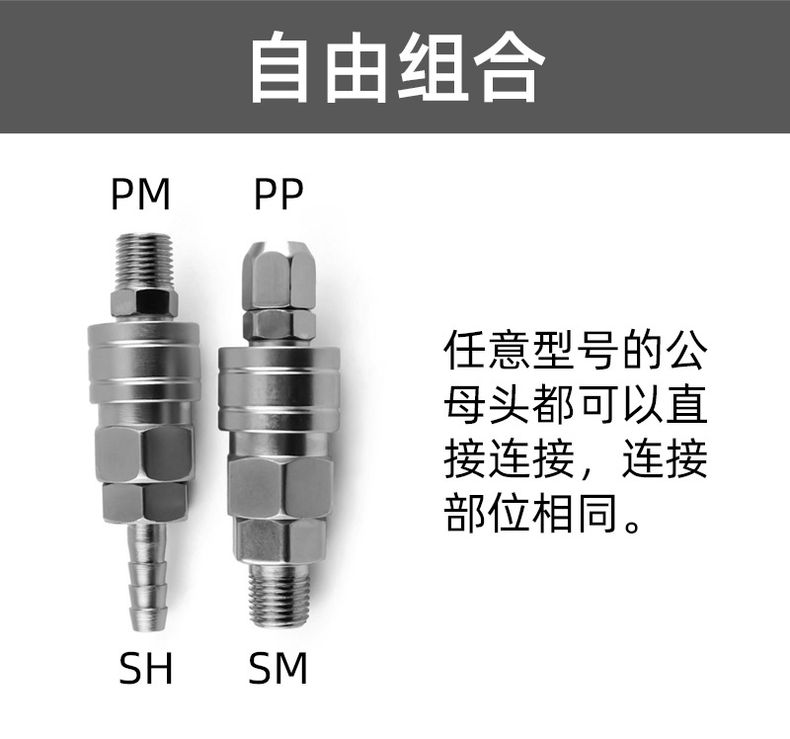 德力西C式快速接頭 C式快接帶自鎖氣動接頭公母頭 氣動空壓機(jī)氣泵軟管快速插頭 PU氣管快接頭