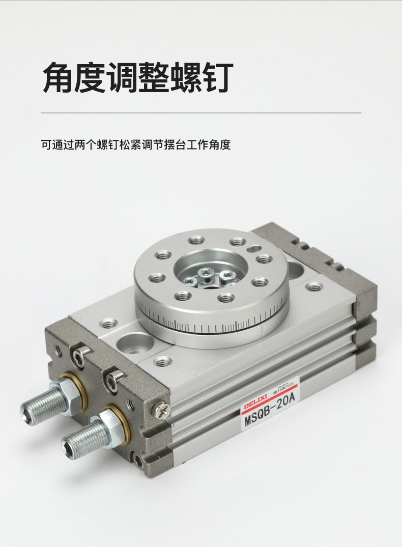 德力西MSQB旋轉(zhuǎn)氣缸90/180度擺動旋轉(zhuǎn)氣缸 小型轉(zhuǎn)臺式回轉(zhuǎn)擺動氣缸