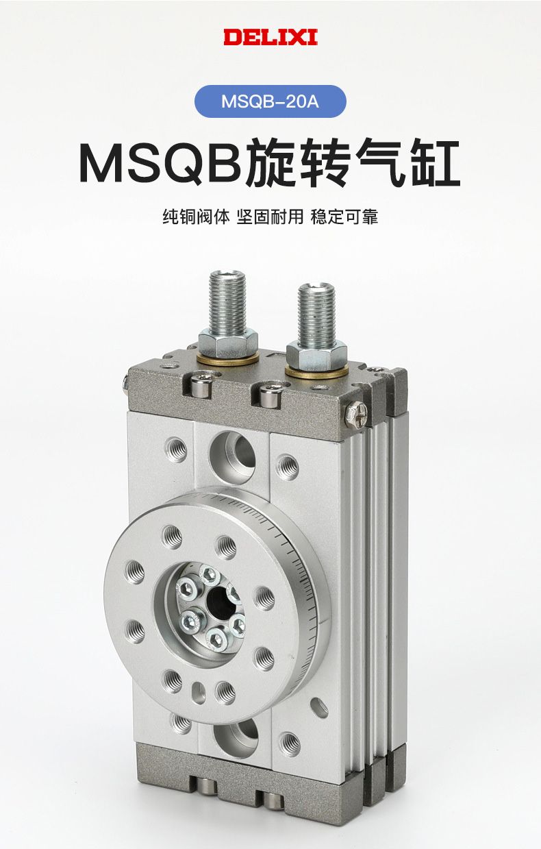 德力西MSQB旋轉(zhuǎn)氣缸90/180度擺動旋轉(zhuǎn)氣缸 小型轉(zhuǎn)臺式回轉(zhuǎn)擺動氣缸