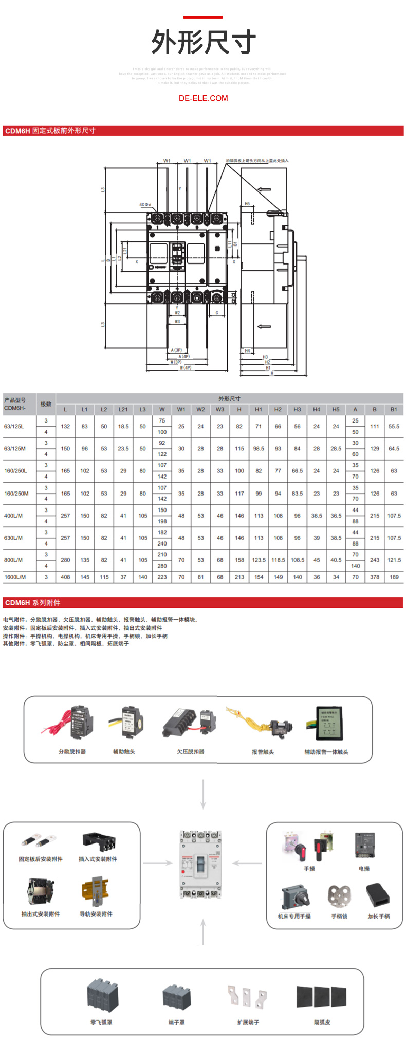 德力西CDM6H塑殼斷路器 德力西騎士系列塑殼斷路器 塑殼空氣開關(guān)額定電流16A~1600A 【定制產(chǎn)品】